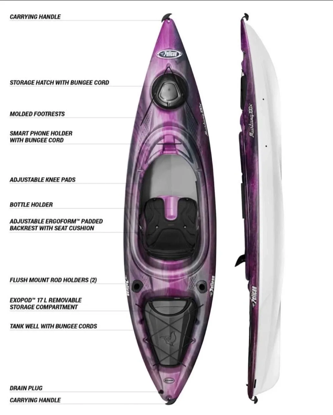 Pelican Mustang 100X EXO Kayak plus Accesories image indicator(4)