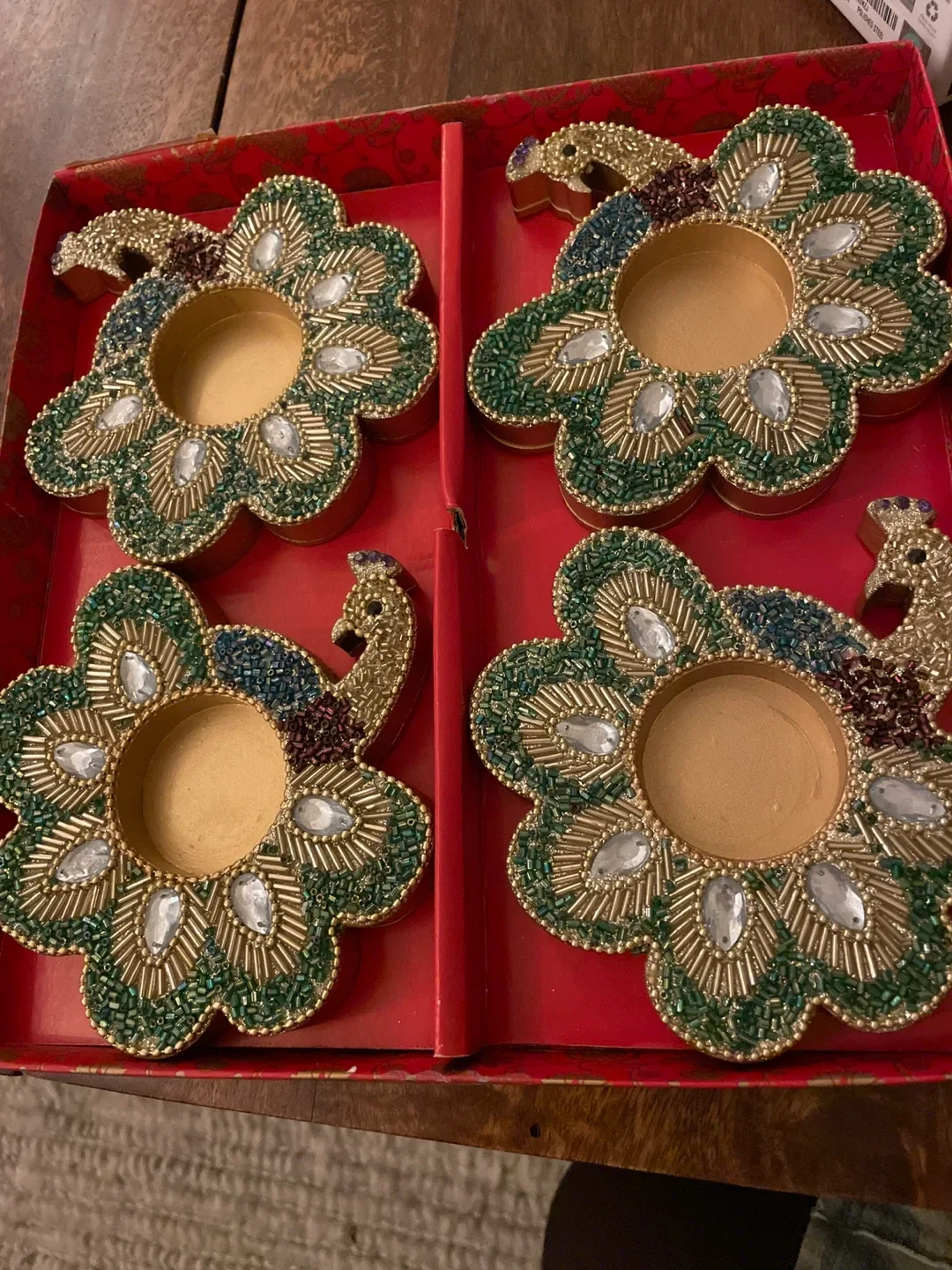 Peacock Flower Tealight Candle Holders (Set of 4) thumbnail