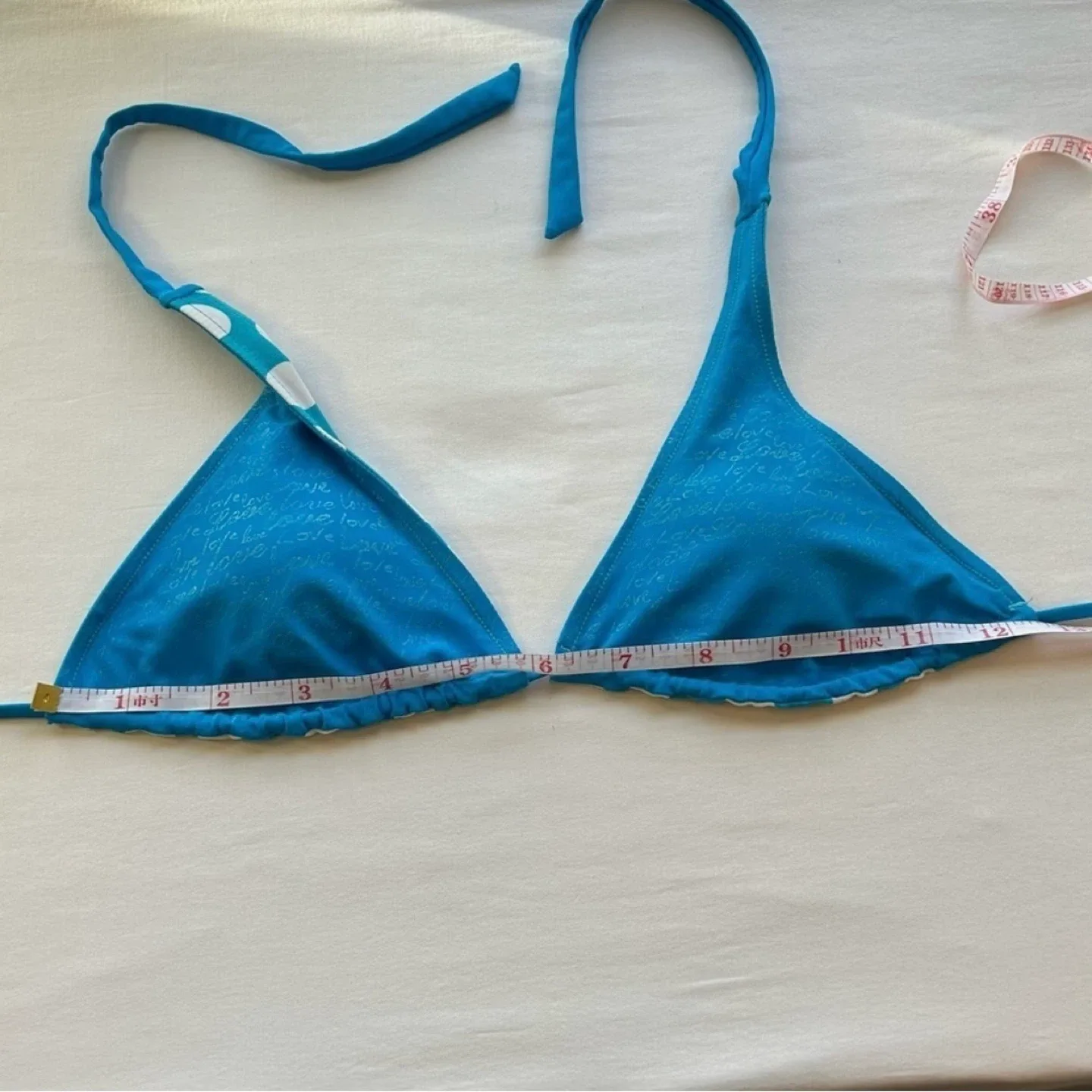 Aqua Funky Reversible Sliding Triangle Bikini Halter Top Size S image indicator(5)