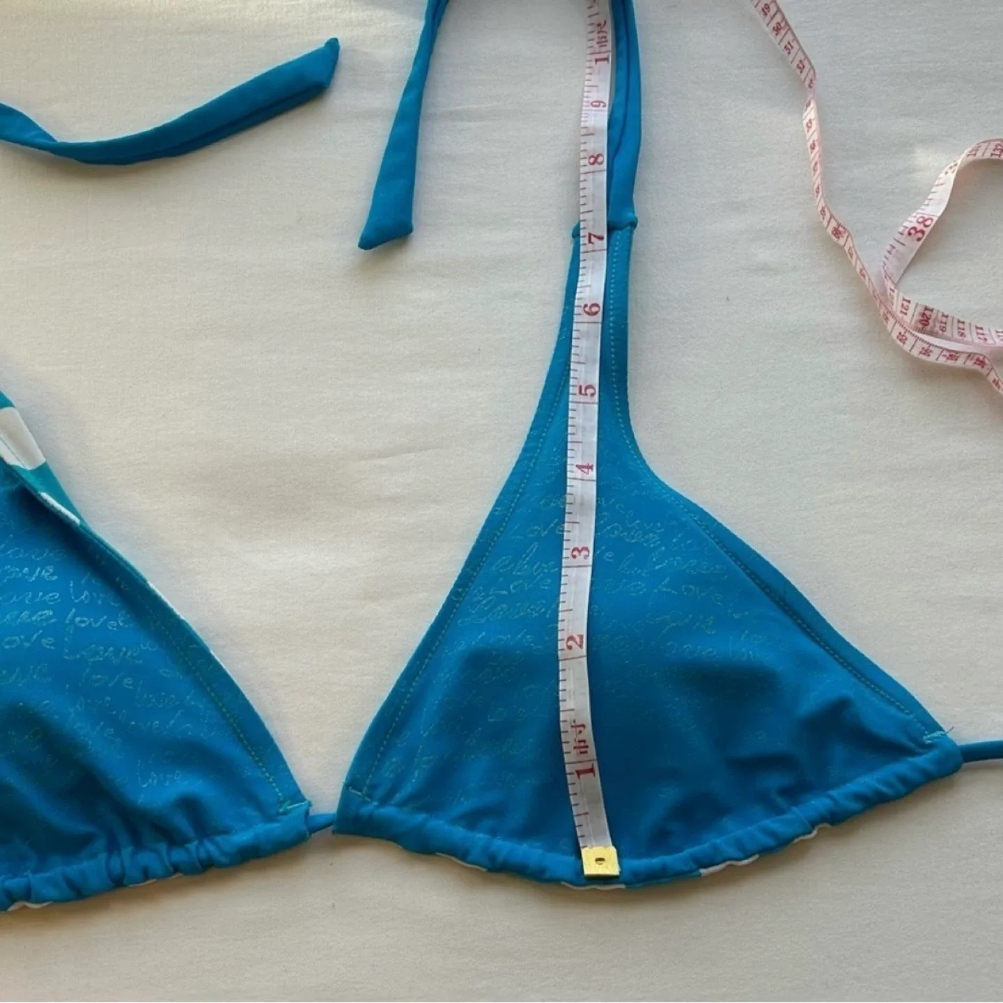 Aqua Funky Reversible Sliding Triangle Bikini Halter Top Size S image indicator(6)