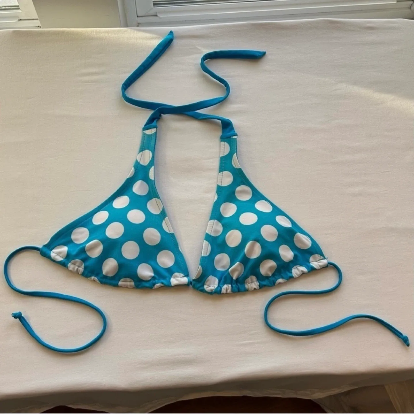 Aqua Funky Reversible Sliding Triangle Bikini Halter Top Size S image indicator(3)