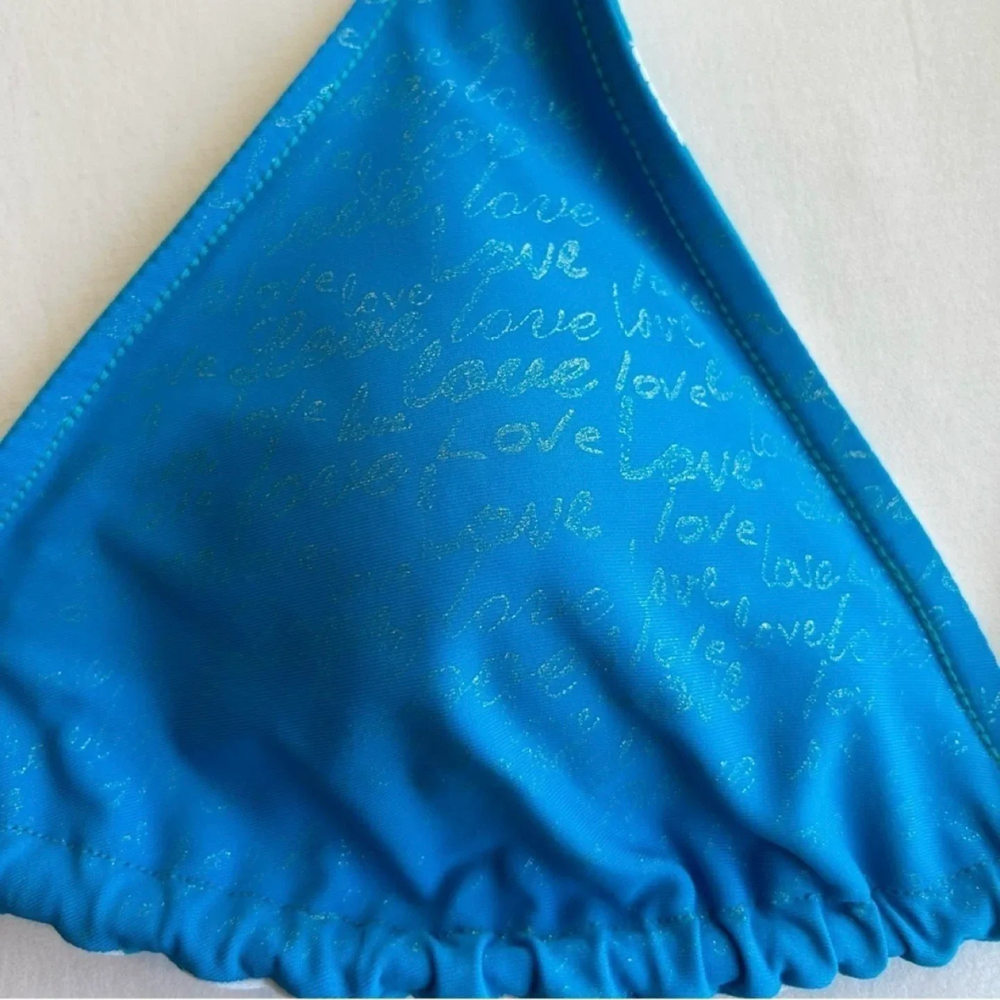 Aqua Funky Reversible Sliding Triangle Bikini Halter Top Size S image indicator(4)