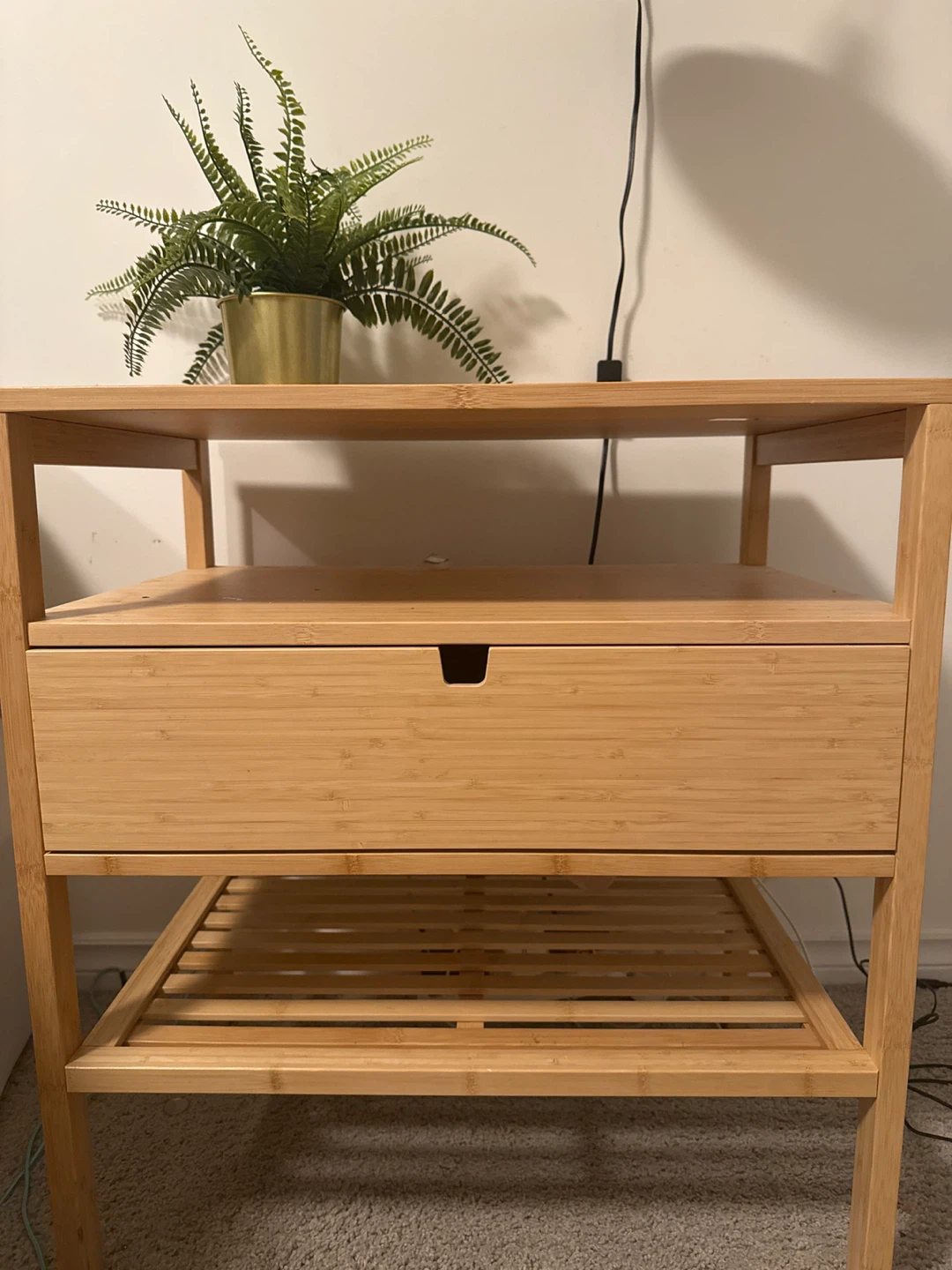 IKEA Nordkisa Bamboo Nightstand - Like New!