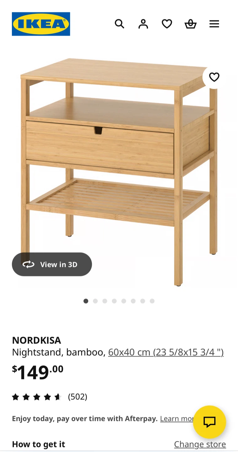 IKEA Nordkisa Bamboo Nightstand - Like New! - photo 3