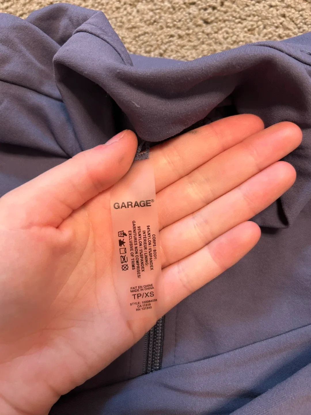 Garage Full Zip Jacket XS comes with FREE  XS image indicator(2)
