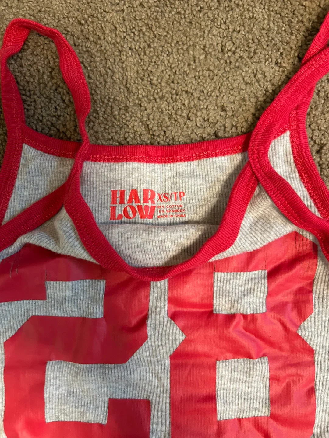 Harlow XS Tank Top - Grey & Red image indicator(2)