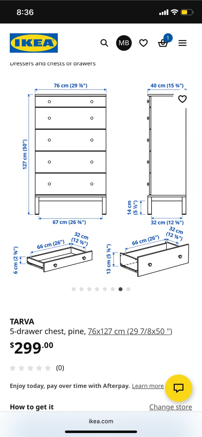 IKEA Tarva 5-Drawer Chest - photo 2
