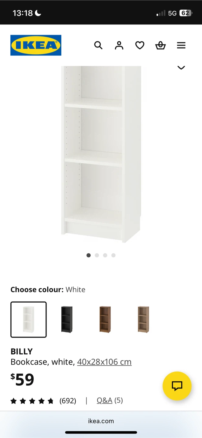 IKEA Billy Bookcase - White - photo 2