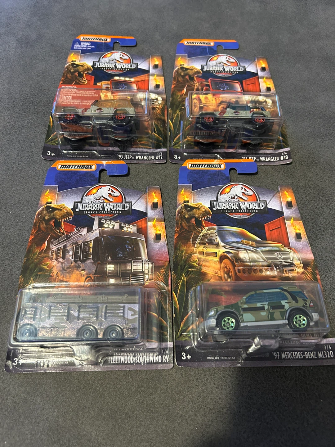 Matchbox Jurassic World Diecast Cars - Jeep, Mercedes, RV