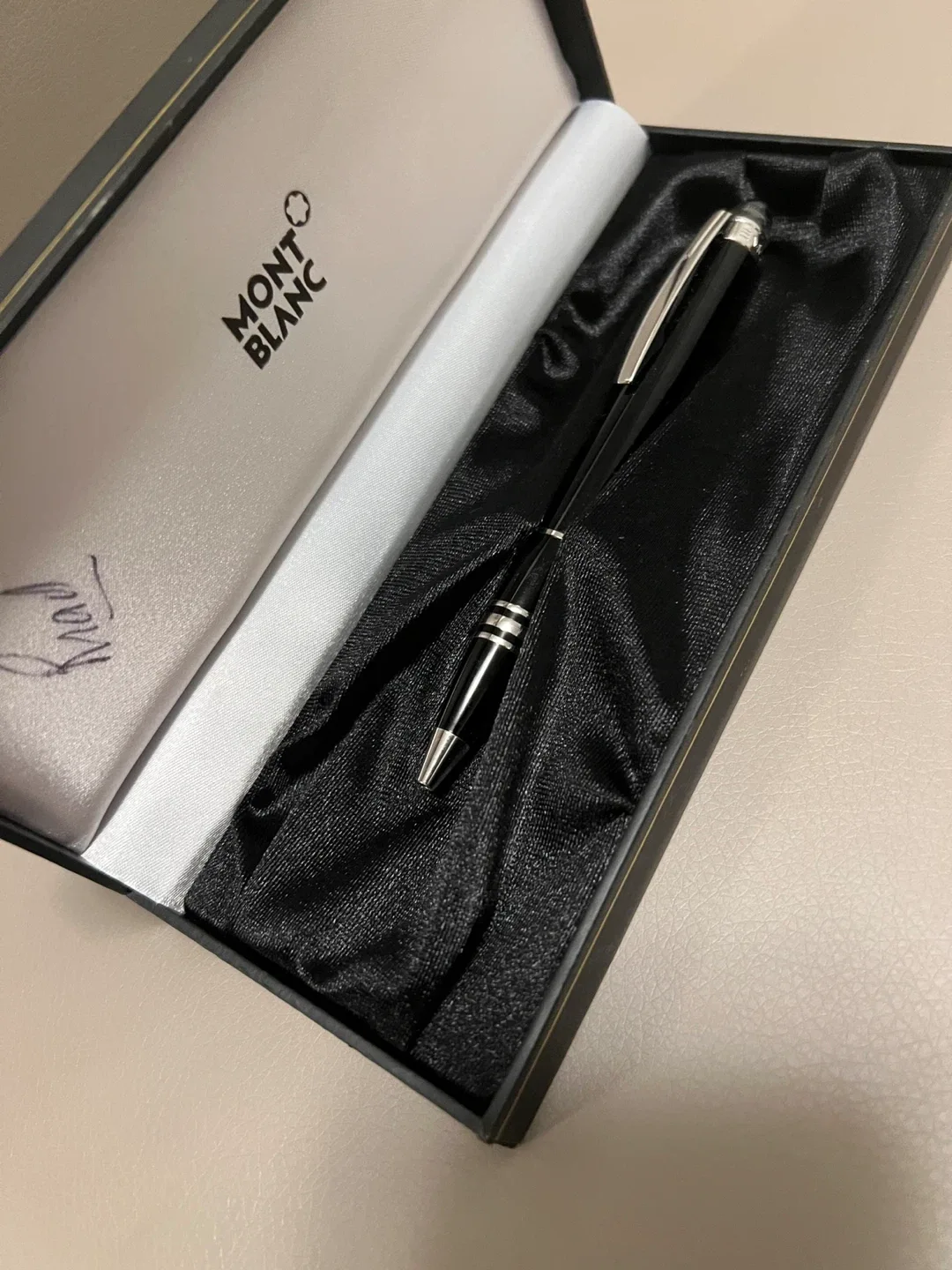 Montblanc Floating Star Ballpoint Pen Black Ballpoint Pen w/ Box image indicator(2)