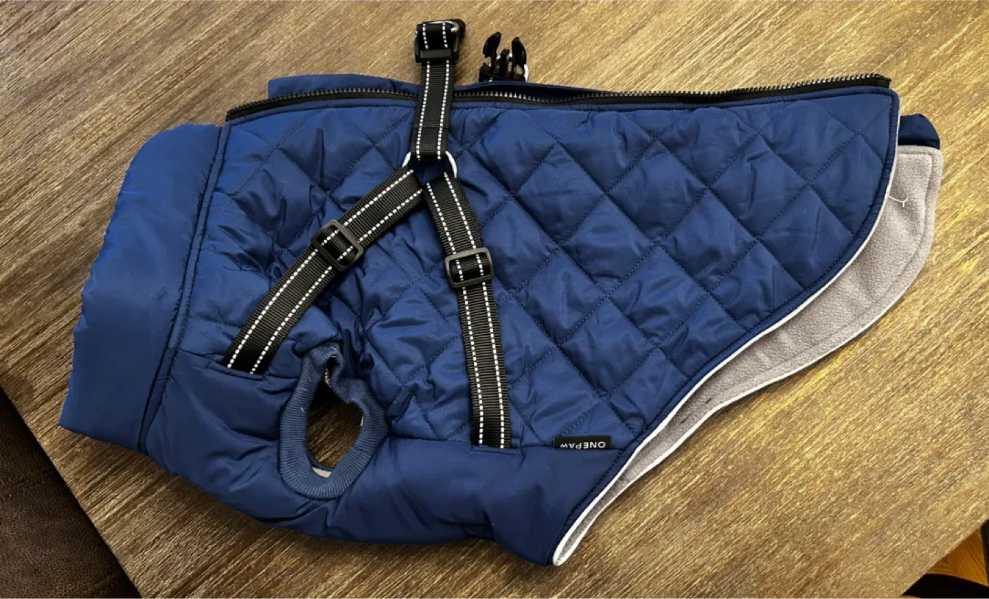 One Paw XL/TG Blue Dog Coat with Harness image indicator(2)