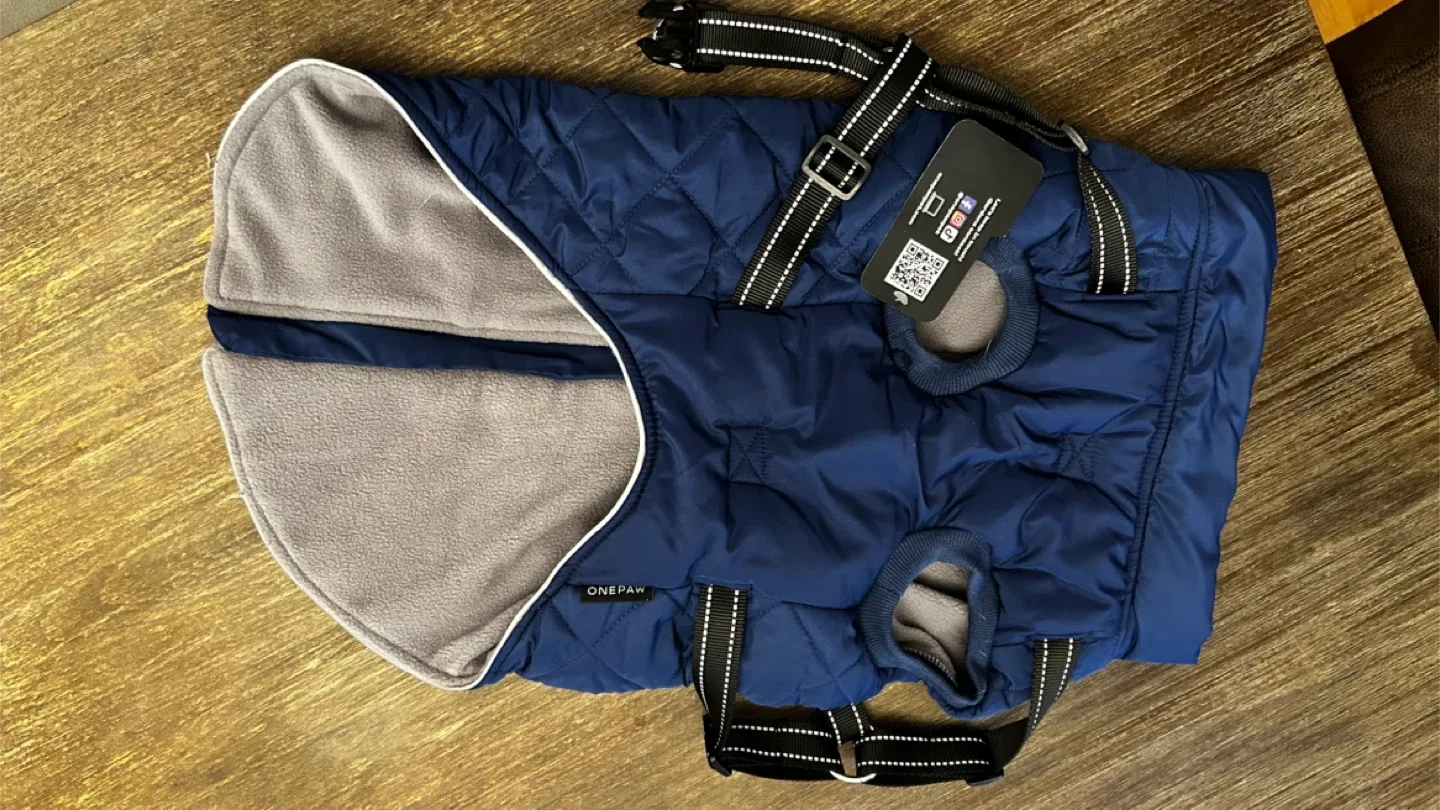 One Paw XL/TG Blue Dog Coat with Harness image indicator(6)