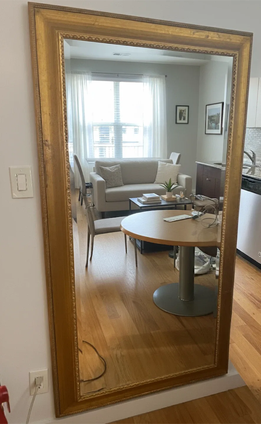 Antique / Vintage Large Gold Framed Mirror thumbnail