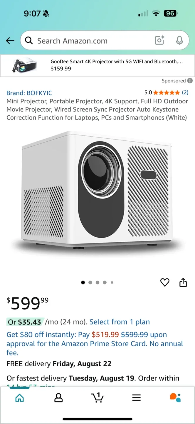 Mini Portable 4K Projector