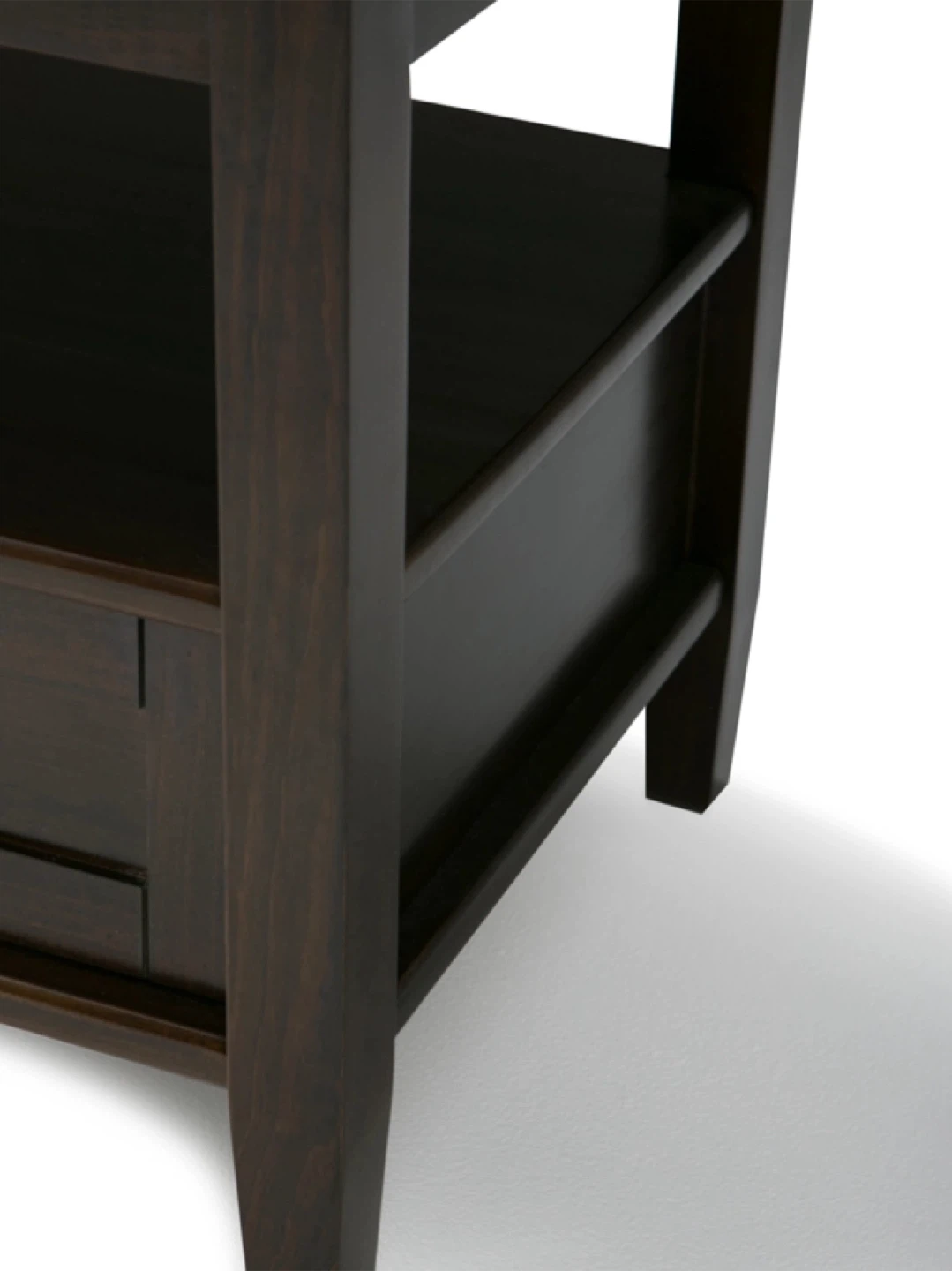 Dark Brown Wood End Table with Drawer - photo 5