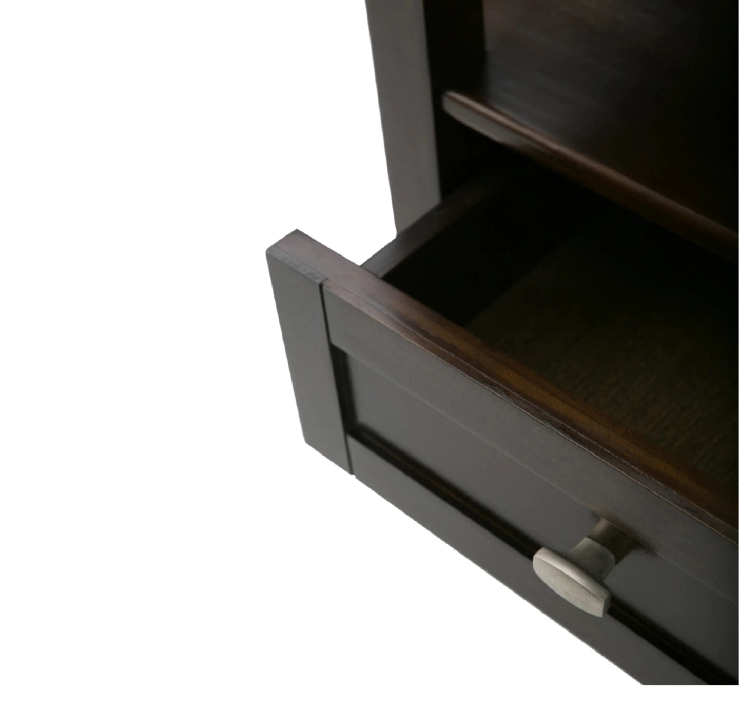 Dark Brown Wood End Table with Drawer - photo 4