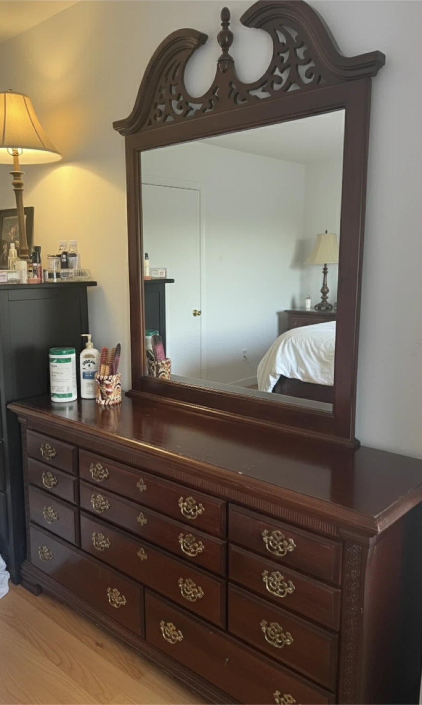 Dresser with Mirror - Brown Wood - photo 3