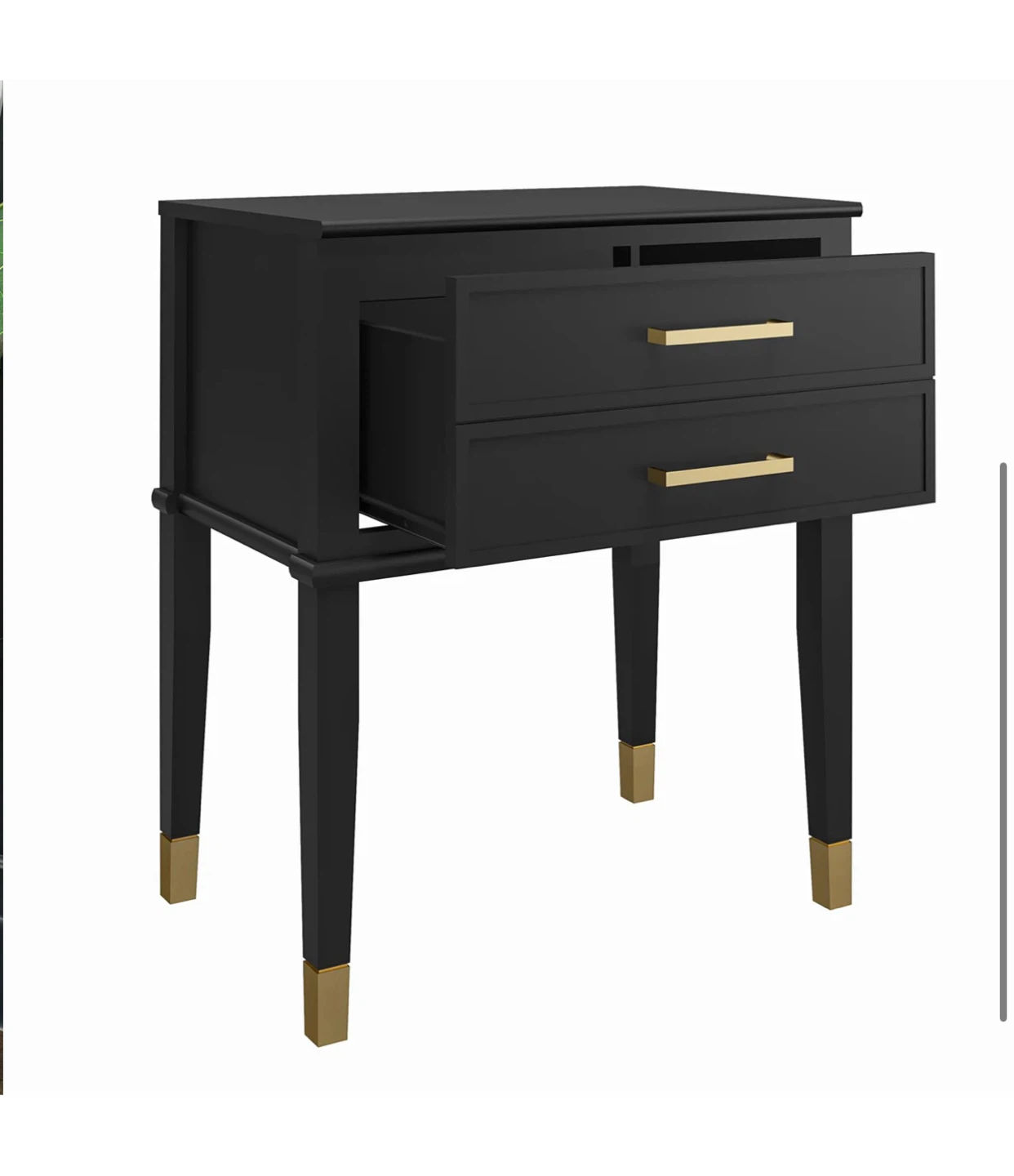 Black Nightstand with Gold Accents - photo 5
