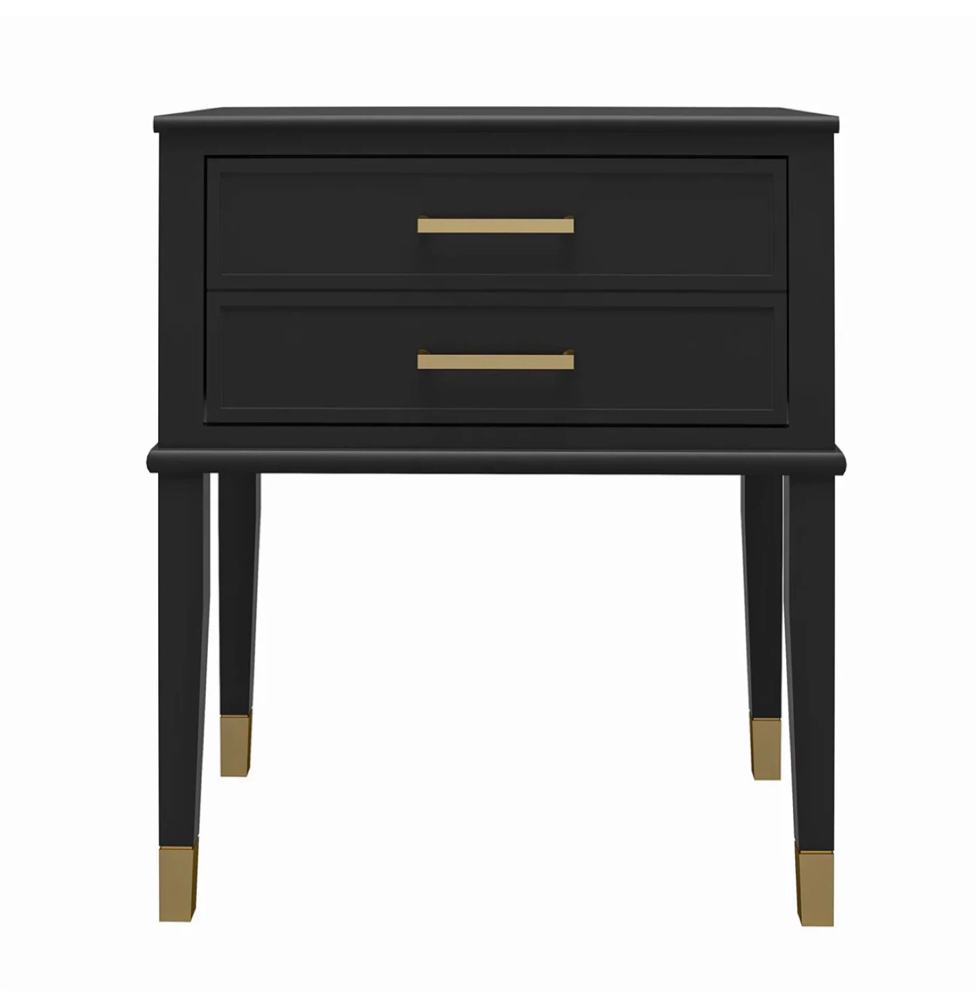 Black Nightstand with Gold Accents - photo 3