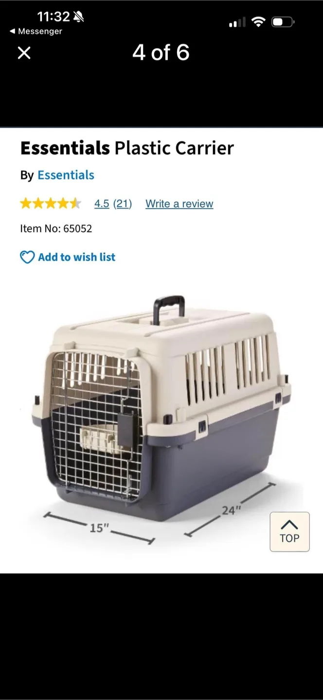 Essentials Plastic Pet Carrier - 24 inch image indicator(2)