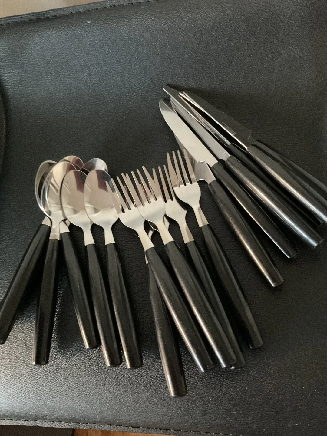 Cutlery Set with Black Handles thumbnail