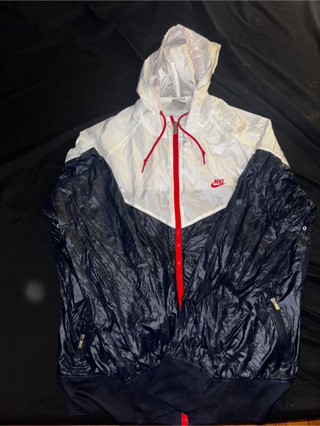 Nike Windrunner Jacket - White & Navy thumbnail