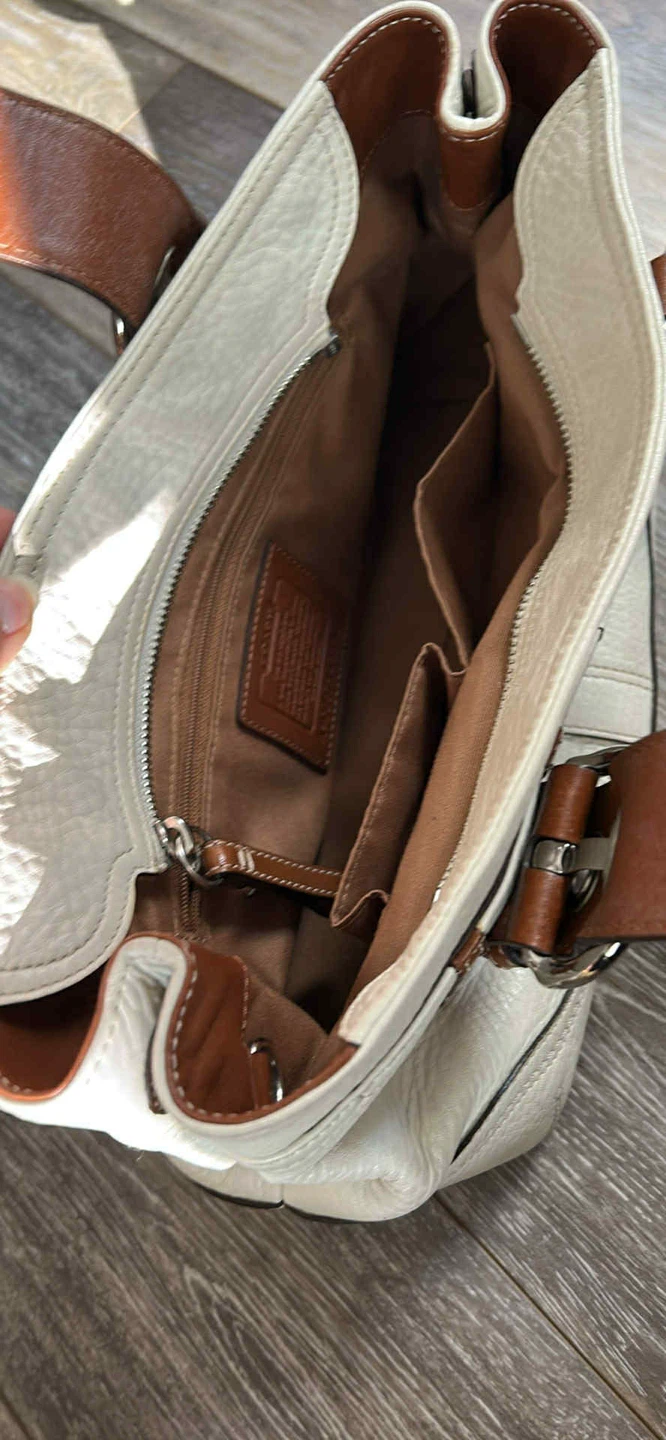 Coach White & Brown Leather Handbag - photo 2