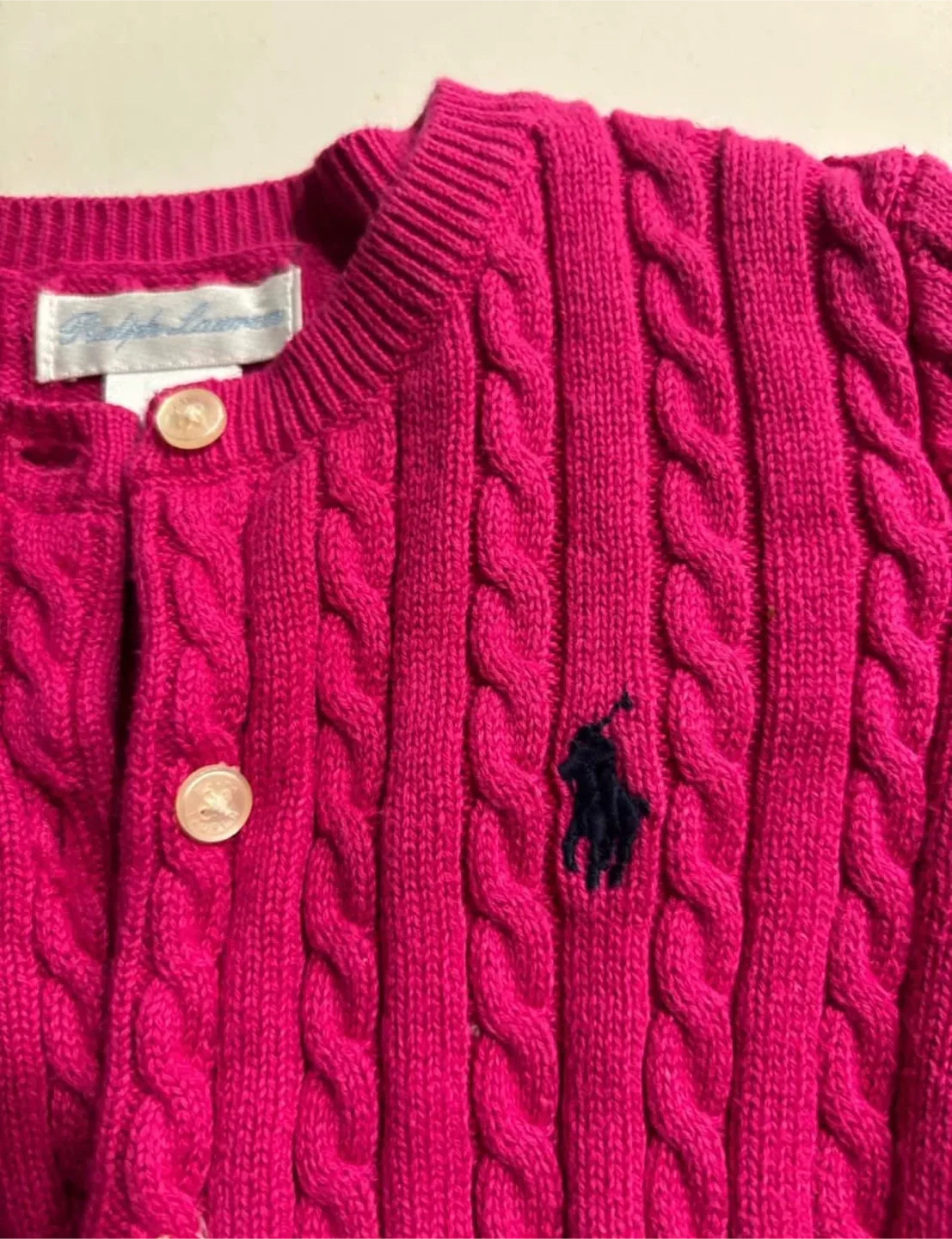 Ralph Lauren Pink Cardigan - 12M