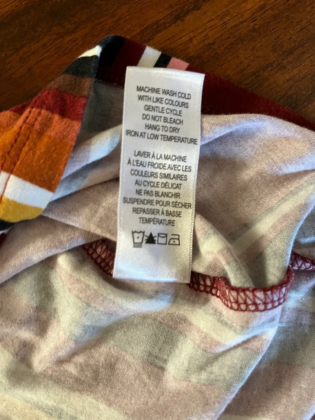 Ricki’s women’s medium tank top, burgundy multi-colour striped image indicator(8)