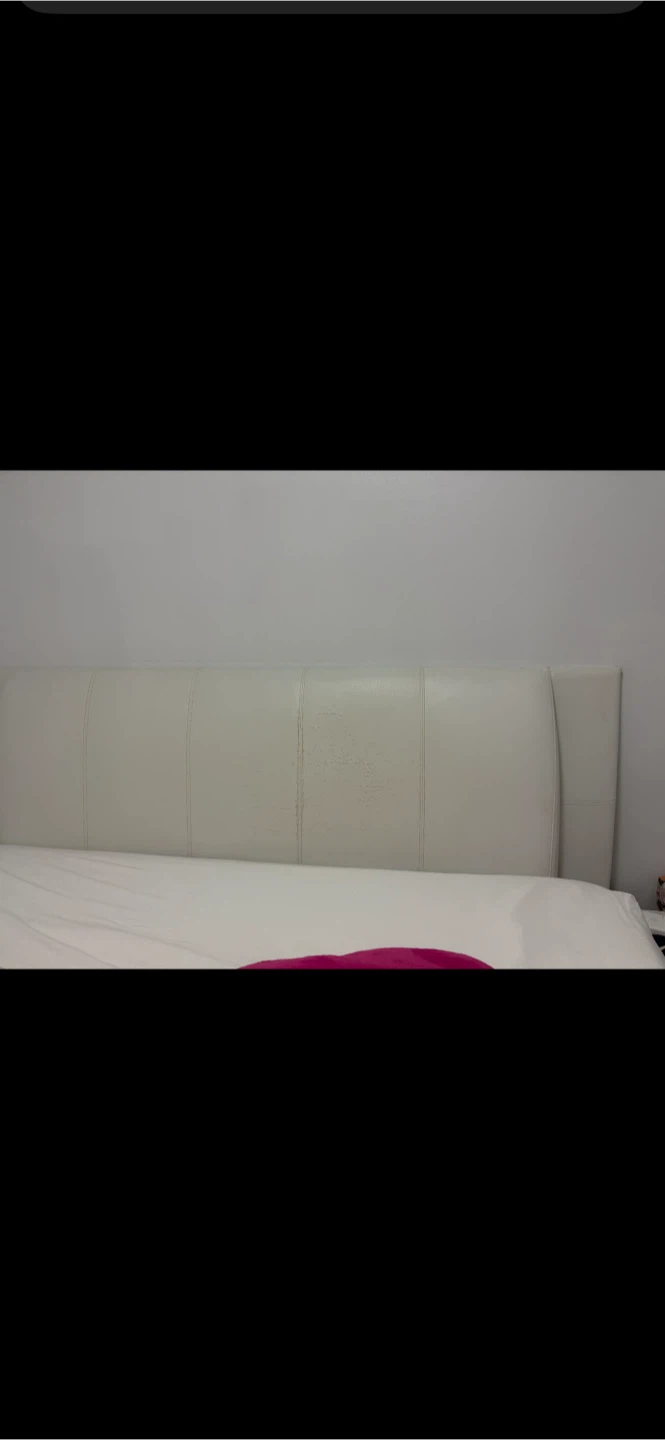 White Leather Headboard for King bed