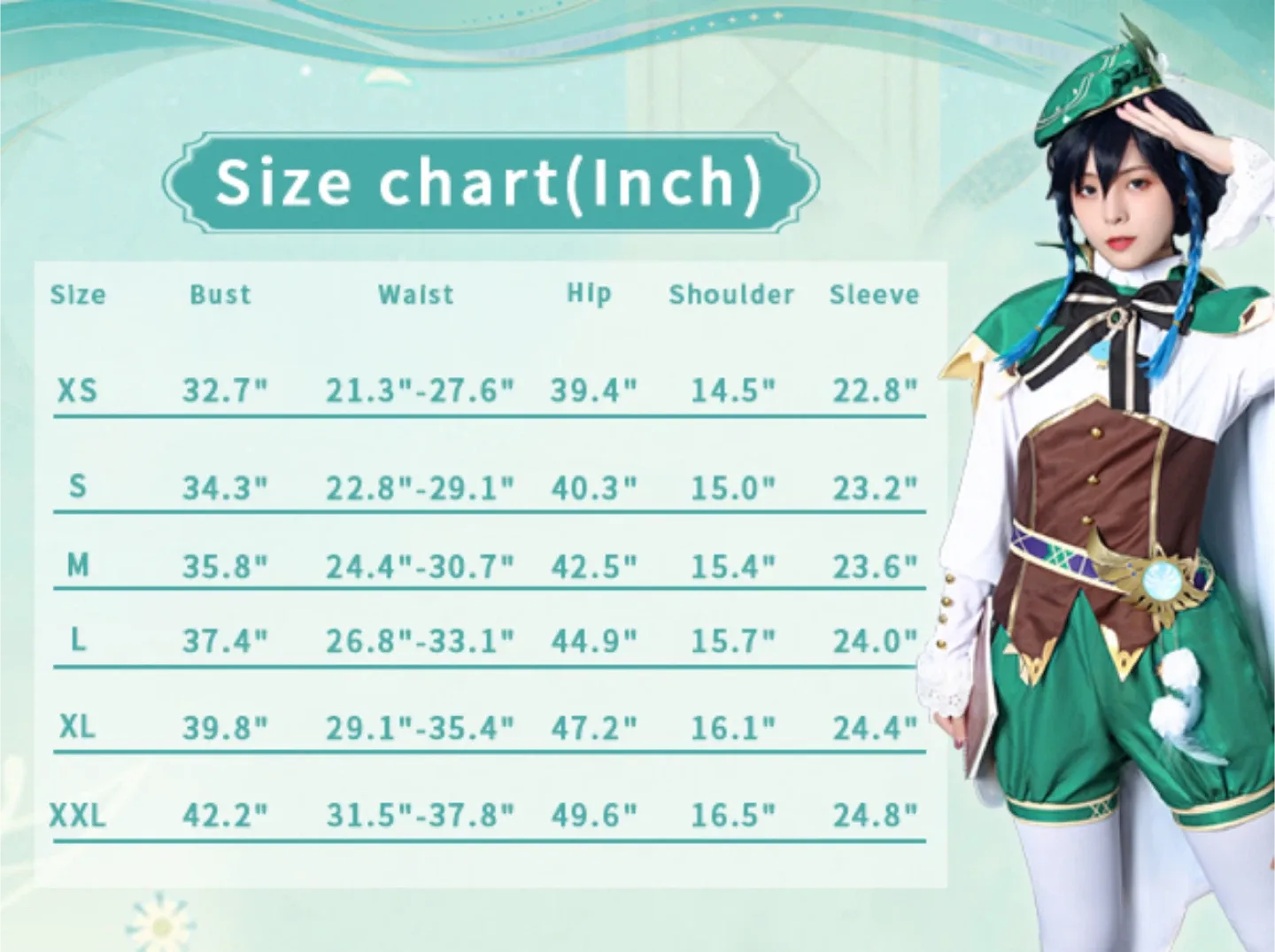 Game Genshin Impact Venti Cosplay Costume image indicator(3)