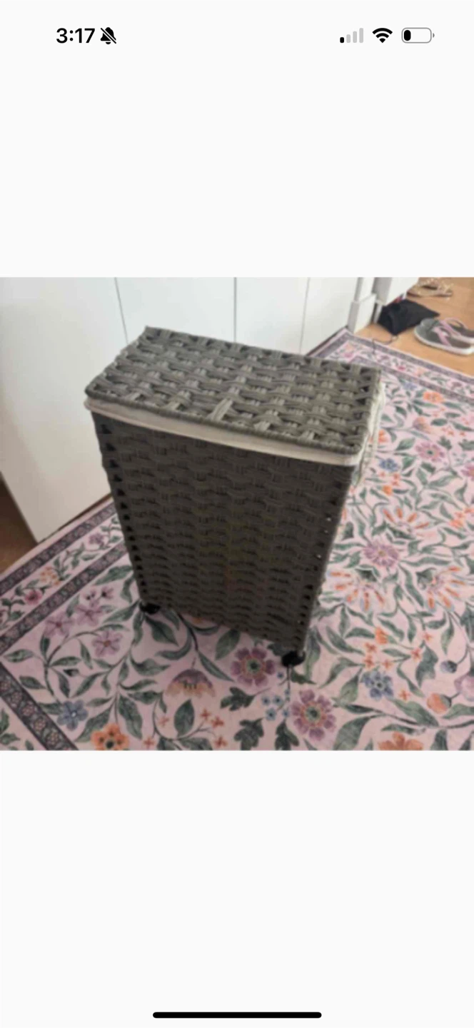 Wicker Laundry Basket with Wheels