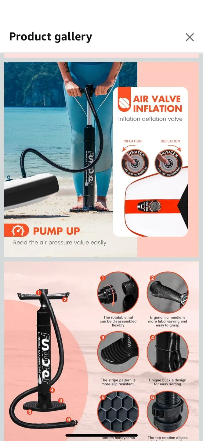 New FunWater 11' x 33" x 6" Inflatable Stand Up Paddle Board image indicator(4)