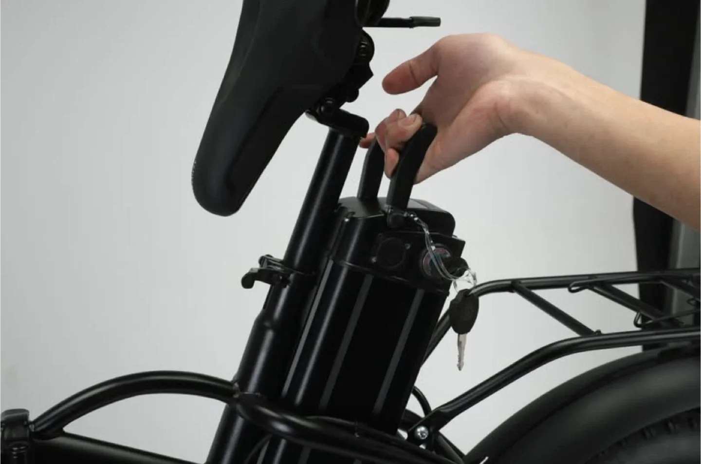 350W Fat Tire Folding eBike Black Electric Bike 48v 10a Battery image indicator(5)