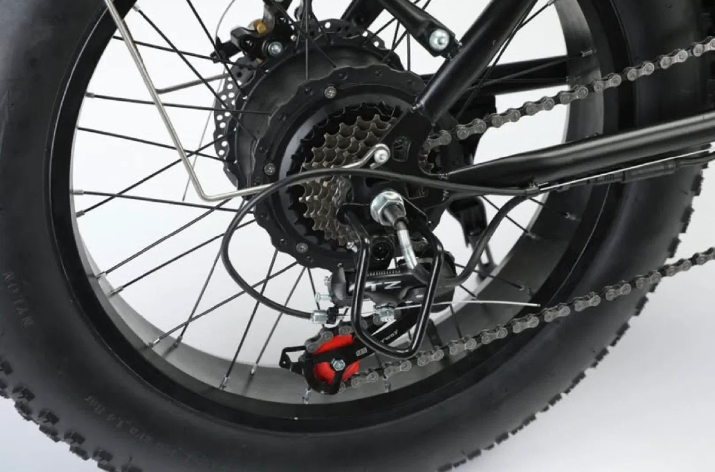 350W Fat Tire Folding eBike Black Electric Bike 48v 10a Battery image indicator(6)