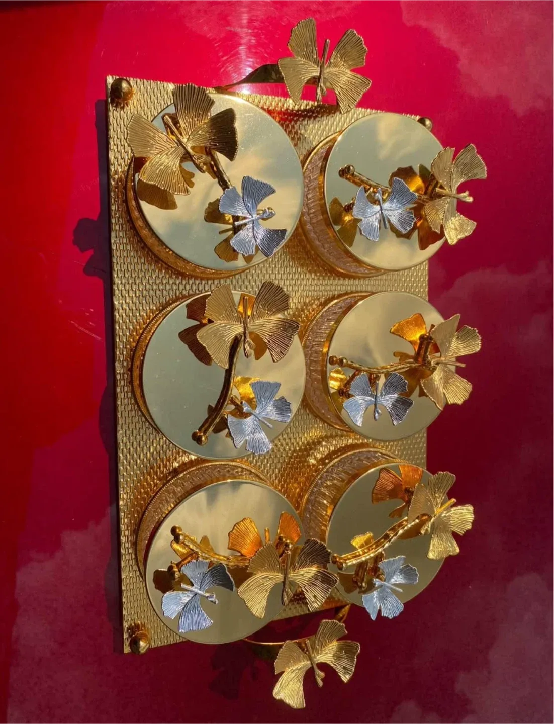 Gold Butterfly Candy/Nut Serving Set image indicator(6)