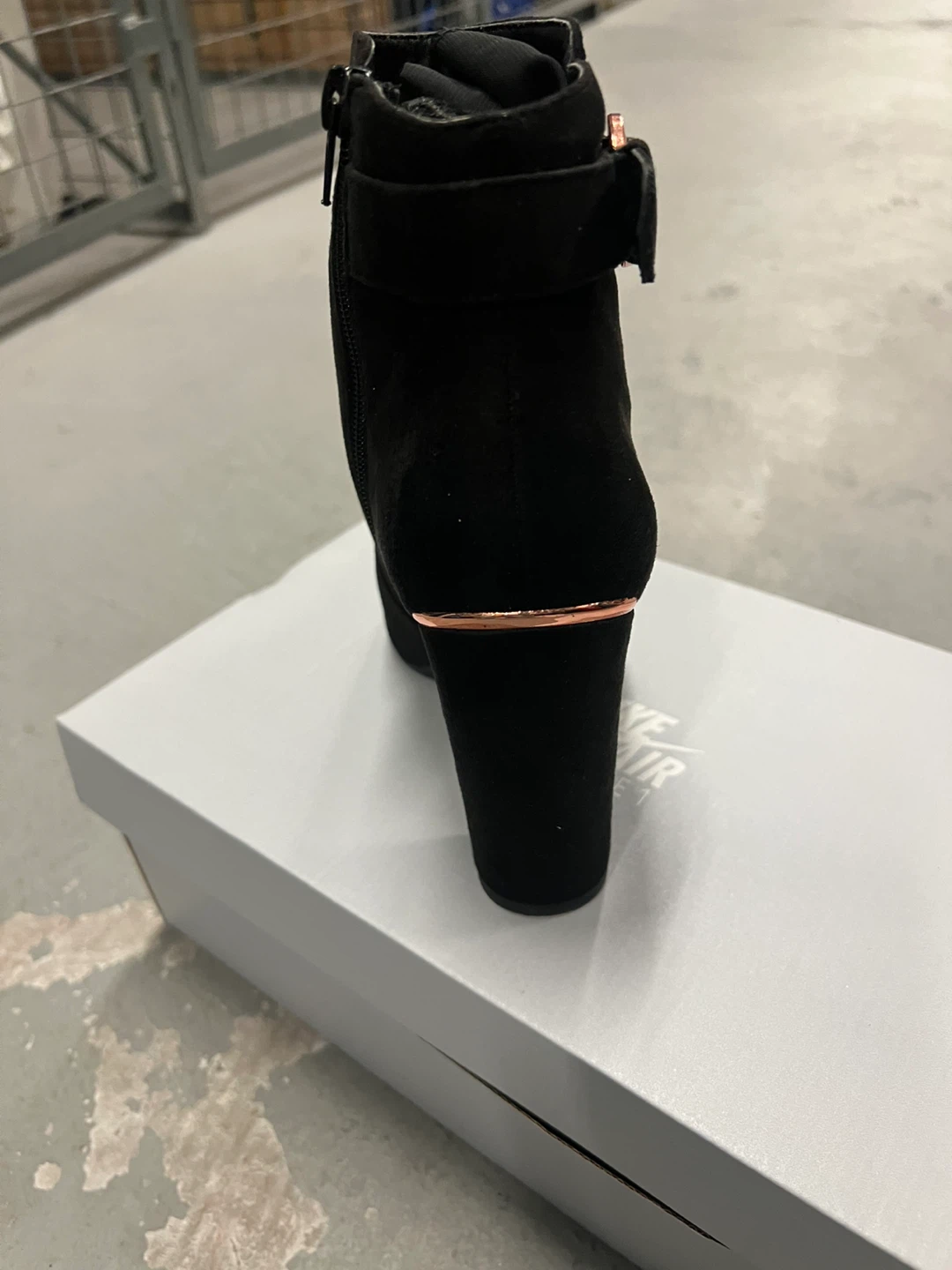 Black Ankle Boots with Rose Gold Detail - photo 2