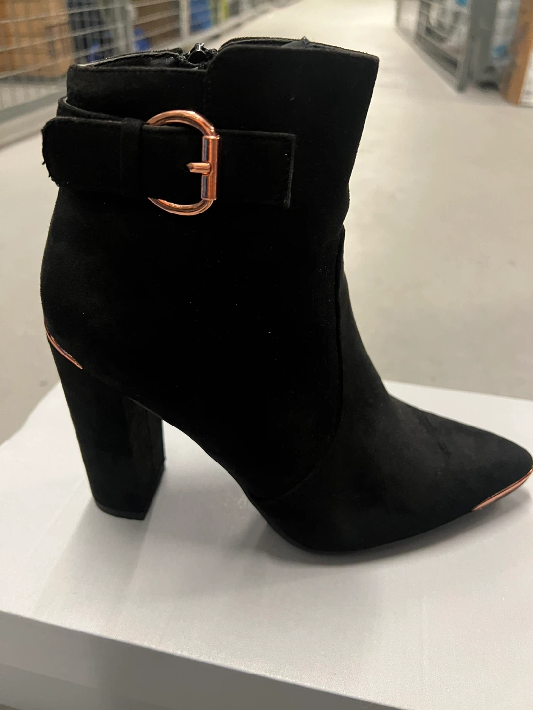 Black Ankle Boots with Rose Gold Detail - photo 3