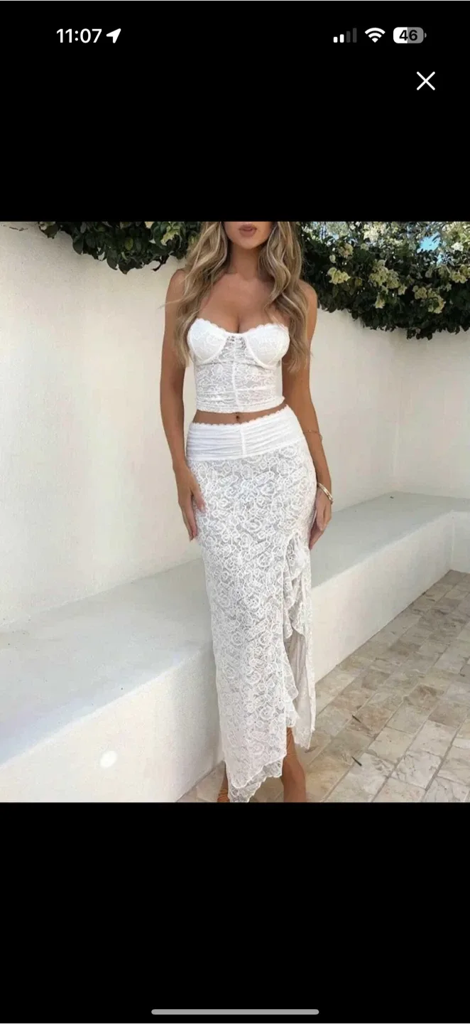 White Lace Two-Piece Set image indicator(2)