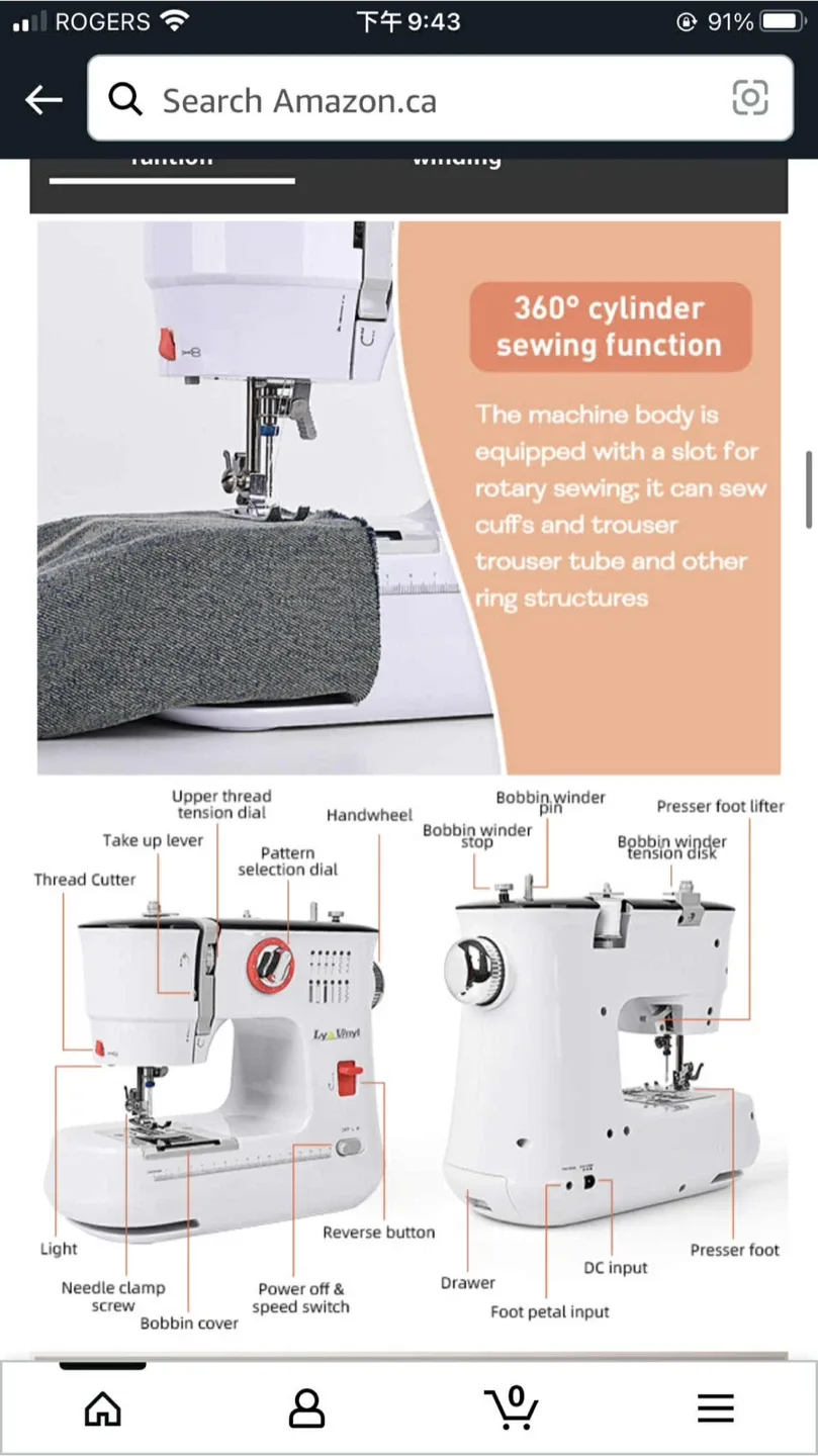 Sewing Machine for Beginners- Lya Vinyl Portable image indicator(9)