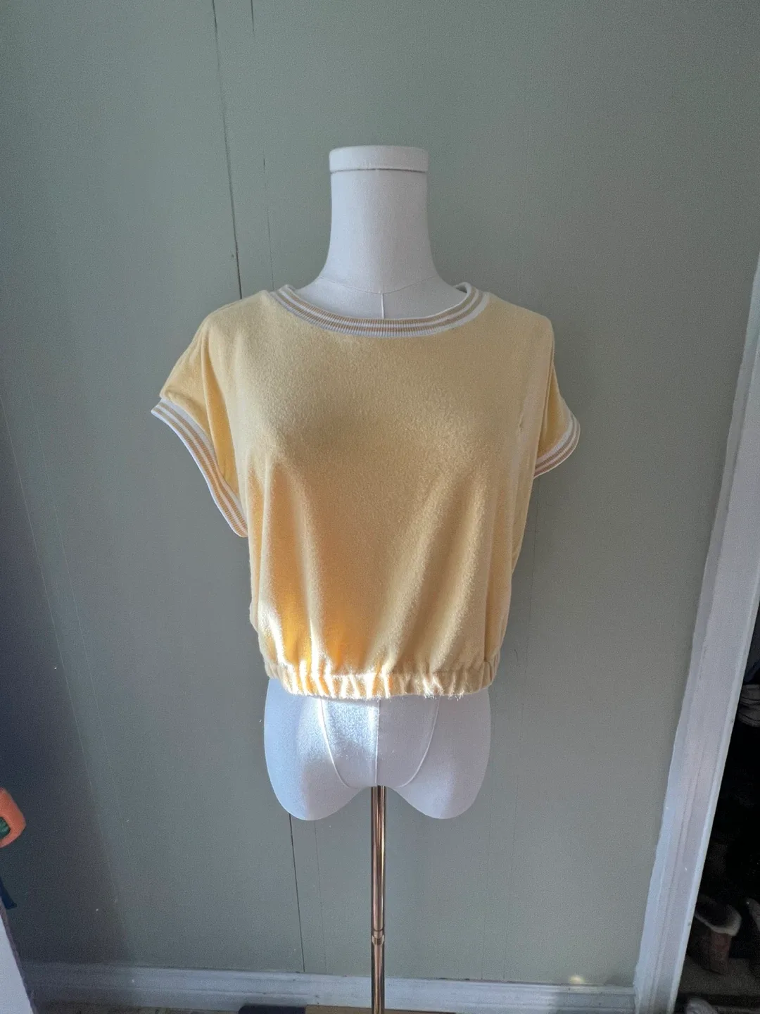 Juicy Couture Yellow Terry Cropped Top - Size L thumbnail