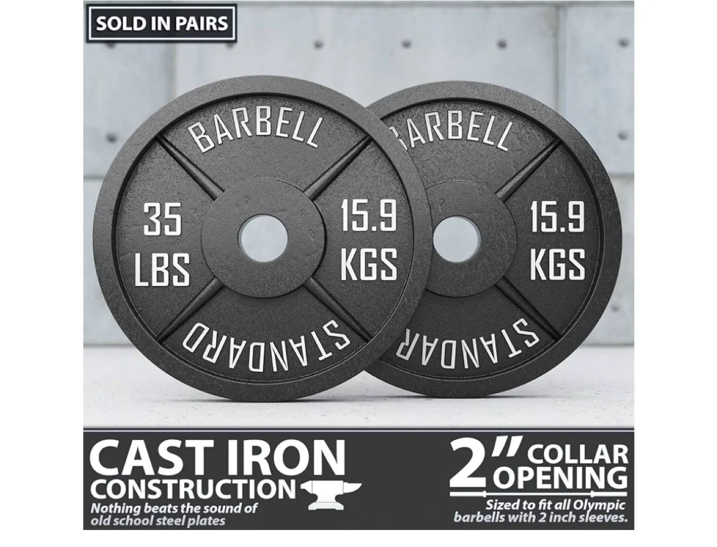 Standard Barbell Weight Plate - 35 lbs image indicator(2)