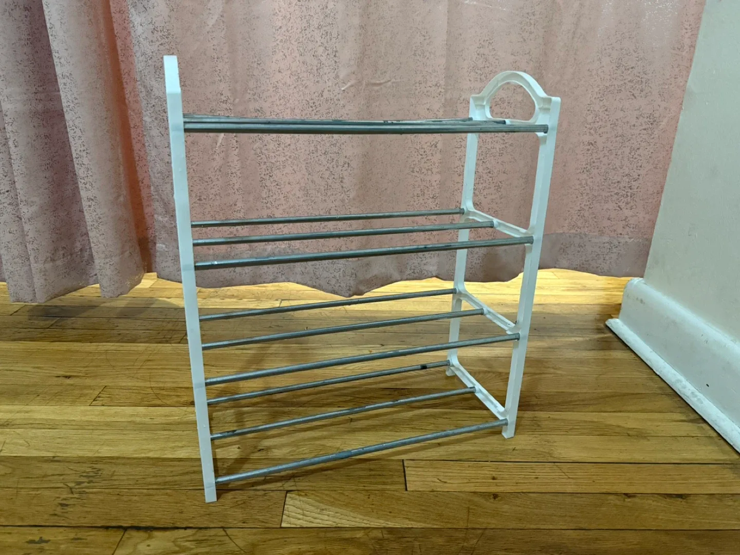 White Plastic 4-Tier Shoe Rack image indicator(5)