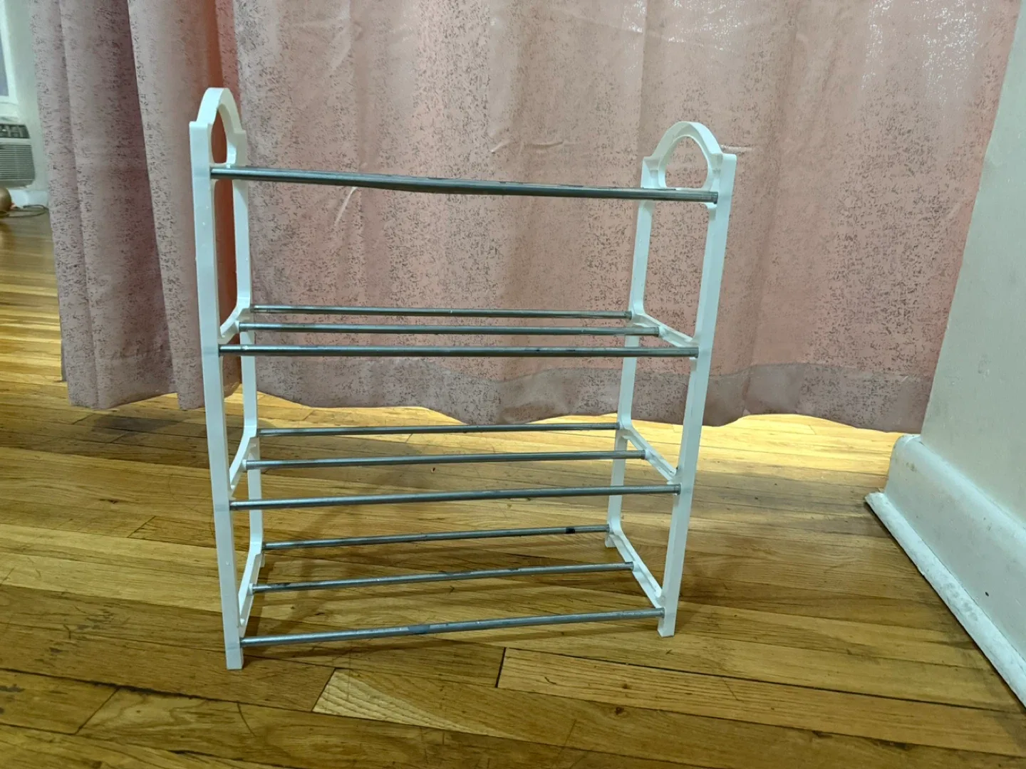White Plastic 4-Tier Shoe Rack image indicator(2)