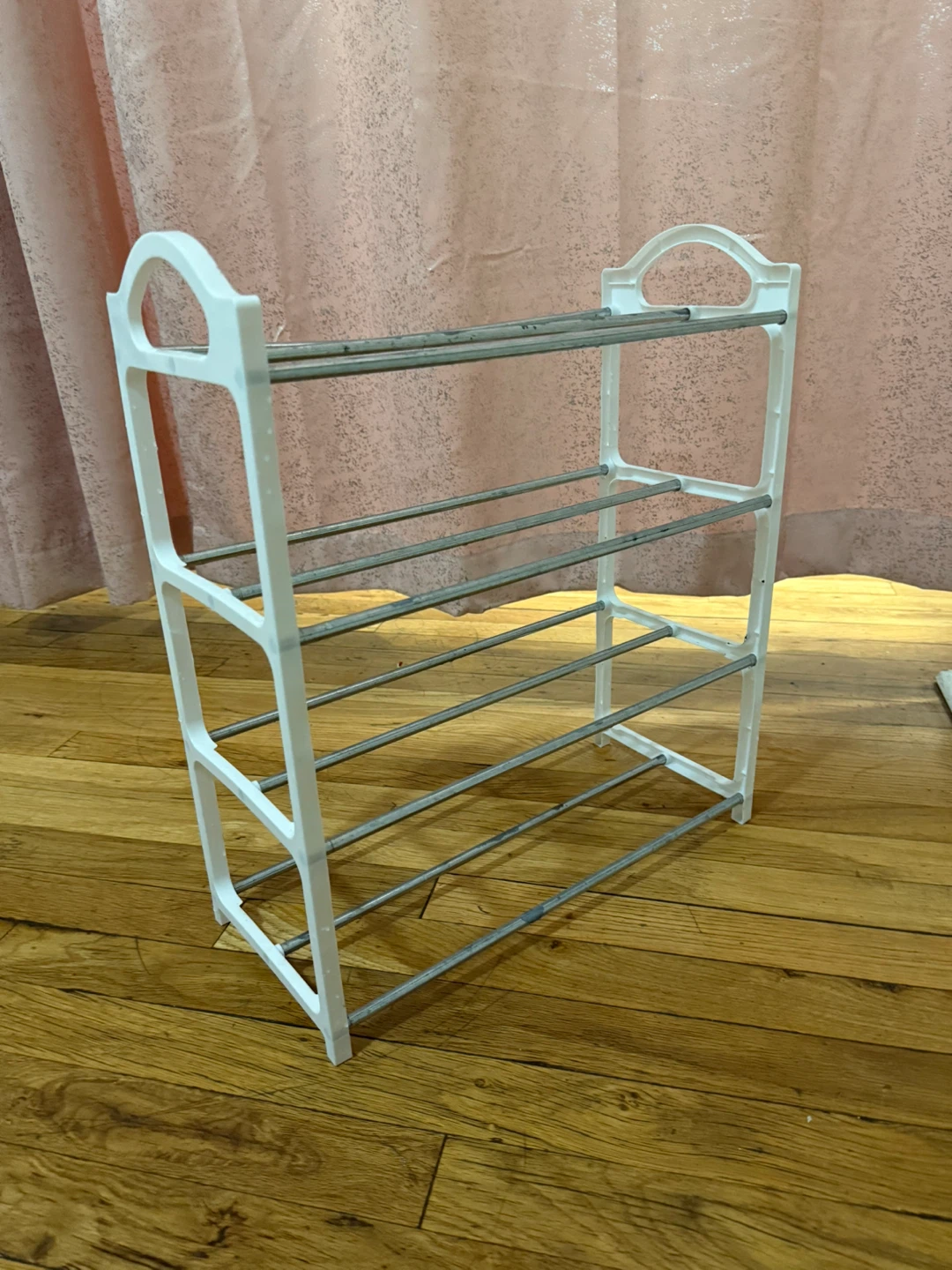 White Plastic 4-Tier Shoe Rack