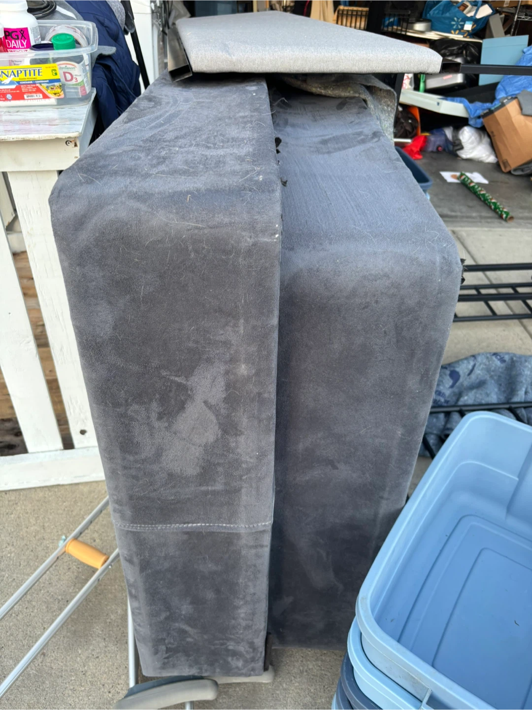 Grey Suede-king size box spring