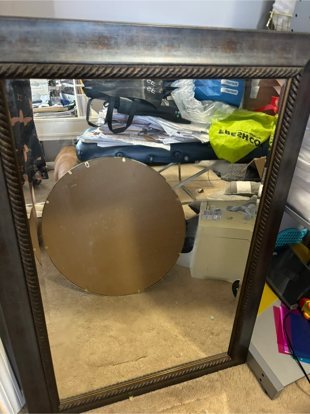 Framed Wall Mirror with Rope Detail - photo 3