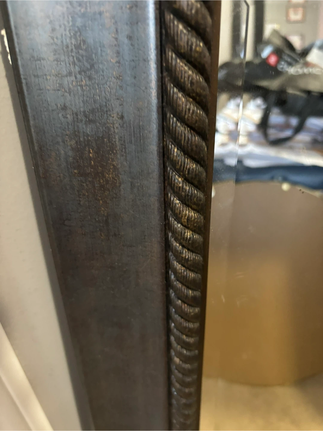 Framed Wall Mirror with Rope Detail - photo 2
