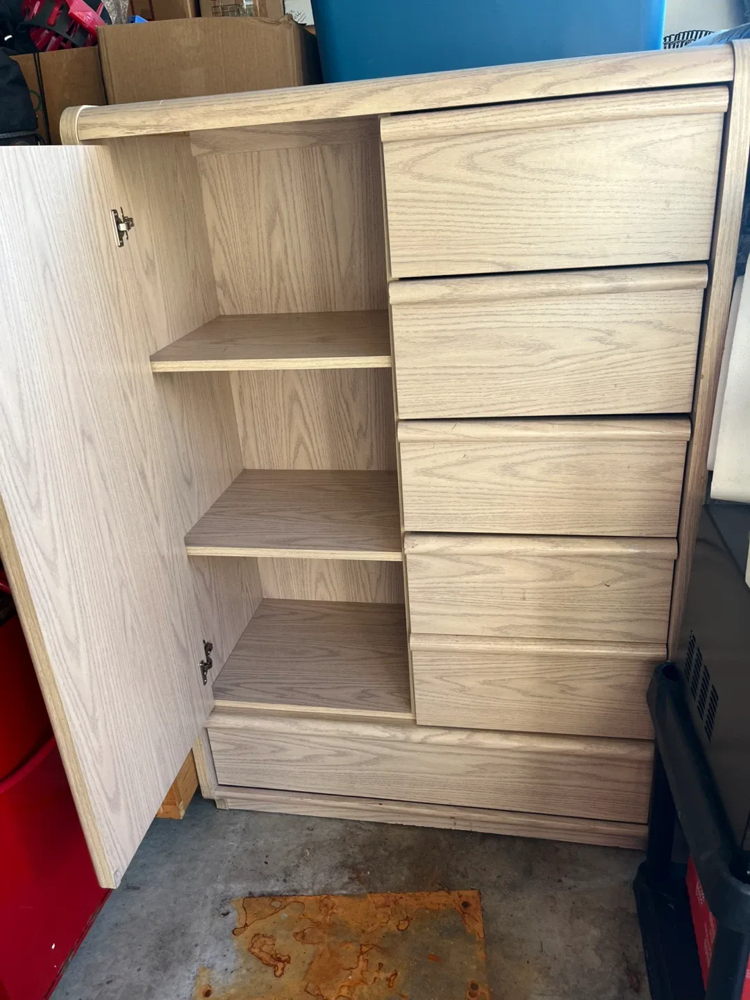 Light Wood Dresser with Mirror and armoire image indicator(2)