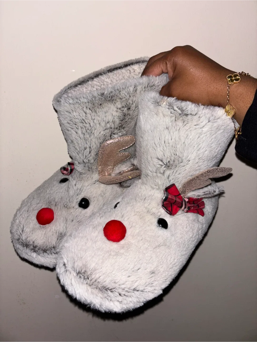 Reindeer Character Plush Slippers thumbnail